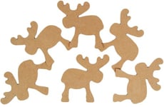 Country Love Crafts Flat Reindeer Wooden Craft Blank, Light Brown