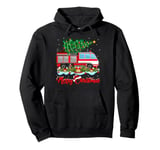 Fireman Fire Truck Xmas Tree Lighting Firefighter Christmas Pullover Hoodie