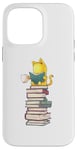 Coque pour iPhone 14 Pro Max Kawaii Cat Reading Book Stack Cute Bookworm T-shirt graphique