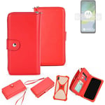 Wallet Mobile phone cover Motorola Moto E13 Phone protective Case red