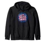 Cool God bless America Stamp Zip Hoodie