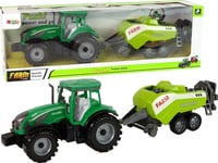 Leantoys Green Farm Tractor Såmaskin Friction Drive