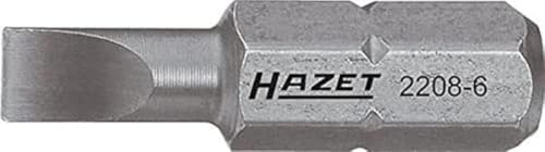 Hazet 2208-8 Embout-tournevis hexagone massif 1/4''/profil à fente Taille 0,8 x 5,5 longueur 25 mm