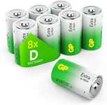 Piles D - Lot De 8 Piles | Extra | Batterie Type D Lr20 1,5V Alcaline - Longue Durée Et Haute Performance Pour Le Quotidien | Durée De Vie De 10 Ans