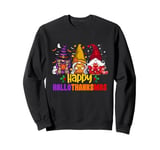 Halloween Thanksgiving Christmas Happy HalloThanksMas Gnomes Sweatshirt