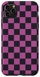 Coque pour iPhone 11 Pro Max Motif damier noir et violet