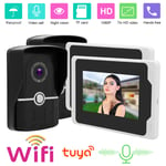 1080P Wifi Video Doorbell 7in TFT Display 2 Cameras 2 Monitors 110° Night Vis-i