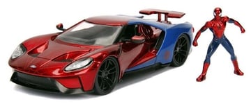 JADA TOYS, FORD GT 2017 Marvel Spider-Man avec figurine incluse, échelle 1/24...