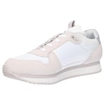 Calvin Klein Jeans Baskets De Running Homme Sock Laceup Nylon-Leather Chaussures De Sport, Blanc (Bright White), 44