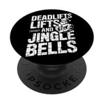 Funny Deadlifts and Jingle Bells Santa Claus Gym Fitness Pun PopSockets Adhesive PopGrip