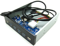 KALEA-INFORMATIQUE Façade avant 4 ports USB 3.0 et 2 ports USB 2.0 pour emplacement CDROM 5.25. USB3 Superspeed 5G