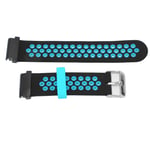 (Black Blue)22mm Silicone Quick Release Adjustable Sport Watch Smartwatch Strap