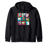 Invader Zim Group Shot Characters Boxed Up Grid Logo Zip Hoodie