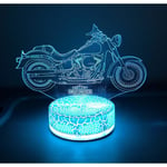 Jusch Harley Davidson Motorcykel Lampa Nattljus Gåvor 3d 7 Färg[HK]