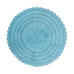 DII Collection Crochet - Tapis de Bain réversible, Rond, 70 cm de diamètre, Bleu camée