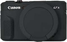 Étui de Protection Souple en Gel de Silicone pour Appareil Photo numérique Canon PowerShot G7x Mark ii/G7X2, Noir avec Bouchon d'objectif, Étui pour Appareil Photo