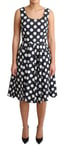 Robe DOLCE & GABBANA Noire À Pois En Coton A-Ligne IT40 / US6 / S RRP 1400 $