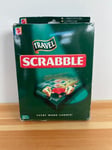 Travel Scrabble Board Game 2001 Mattel - Hard Plastic Case NEW Clip-On Tiles