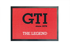 BRISA VW Collection - Volkswagen Foot Mat Doormat Rug Shoe Dirt Trapper with GTI Motif (GTI The Legend/Red)