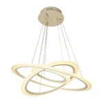 GaoF Pendentif Moderne 3 lumières avec Anneaux LED Hauteur réglable 100cm Lustre plafonnier pour Salle à Manger Restaurant Salon Bureau café 80cm * 60cm * 40cm