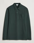 Sunspel Long Sleeve Riviera Polo Shirt Holly Green