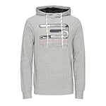 Jack and Jones Tech Men's Vivid Hood Sweater - Light Grey/Melange, 2X-Large