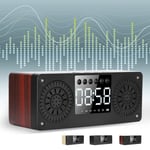 BT Mini Wireless Alarm Clock Outdoor Portable Plugin Card Bass Music Speaker NDE