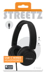 STREETZ C100 Headphones  foldable  USB-C  black