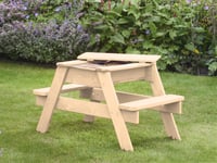 Wooden Sandpit and Bench