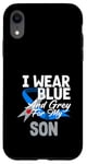 Coque pour iPhone XR I Wear Blue And Grey For My Son Diabetes Type 1 Sensibilisation