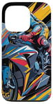 Coque pour iPhone 13 Pro Moto Rider Vintage Moto Grand Prix Light Knight