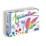 SentoSphère - AQUARELLUM JUNIOR - OISEAUX DU PARADIS - Kit peinture - Peinture Aquarellable Magique - A partir de 5 ans - fabriqué en France, Ensemble de 12 pièces