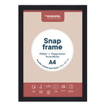 EUROPEL Cadre Porte affiche clic-clac A4, noir, profil 25mm plat