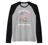 Half African Half American USA Flag South Africa Raglan Baseball Tee