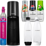 Sodastream Terra Black 2 flaskor + 3 sockerfria siraper Pepsi, mirinda, 7UP