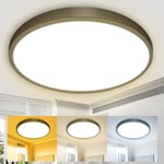 hepside Plafonnier LED, Luminaire Cuisine 29W 3200LM 3000K/4500K/6000K Sélectionnable, Moderne IP44 Salle de Bain éclairage de Plafond pour Chambre Salon Ø 29.5cm