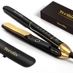 Terviiix Hair Straighteners 25MM, 2 in 1 Ceramic Flat Iron & Curler, ARC Non-Snagging Floating Coated Design, Adjustable Temperature, 15s Ultra Fast Heating, Dual Voltage, Auto Shut Off, (UK Plug)