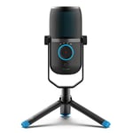 JLab Talk USB Microphone - Desk PC Mic, Condenser Podcast Microphone, Streaming, Gaming, Computer & Laptop Microphones, Plug & Play with 4 Directional Pattern Modes, Volume Control, Quick Mute & USB-C