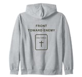 Front Toward Enemy – Christian Faith Military Cross & Bible Zip Hoodie