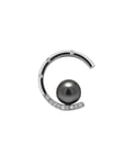 Blue Pearls Womens Black Tahitian Pearl, Diamonds Pendant and Sterling Silver 925/1000 - Green - One Size