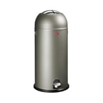 WESCO Kickmaster Maxi Poubelle de couleur neutre, tôle d'acier revêtue par pulvérisation, amortisseur intégré, volume de 40 litres, grande ouverture