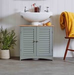 Under Sink Bathroom Cabinet Storage 2Doors Vanity Shelf Organizer Compartment