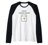 Front Toward Enemy – Christian Faith Military Cross & Bible Raglan Baseball Tee