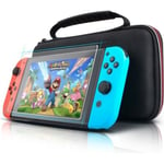 Coque de Transport Nintendo Switch avec protection d'écran en verre trempé- housse de protection - étui d'accessoires