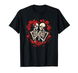 Valentine Flowers with Family Skeleton for Couple love T-Shirt