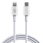 SiGN USB-C till Lightning Kabel 20W, 0.25m - Vit