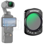 NEEWER Filtre Variable ND2-32 Compatible avec DJI Osmo Pocket 3, Filtre ND Magnétique à Arrêt Limité de 1 à 5,Accessoire pour Caméra d'Action,Verre Optique HD,Comprend 2 Protecteurs d'écran LCD,FL-50