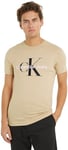 Calvin Klein Jeans T-Shirt Manches Courtes Homme Col Ras-du-Cou, Beige (Pale Khaki), 6XL