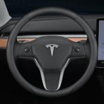 Passar till Tesla model3/y/modelx/s rattöverdrag - Tesla special round (svart linje) utan etikett-38cm/1 remsa