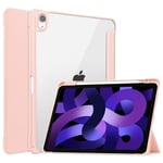 EIDERWOOD iPad Air 11&quot; (2024) Hybrid Flip Deksel med Pennholder - Pink og Gjennomsiktig